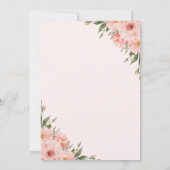 Elegante Rose und Grüne Einladung zur Hochzeit (Rückseite)