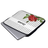 Elegante Rose und Name des Pinstrips Laptopschutzhülle (Vorne Knopf)