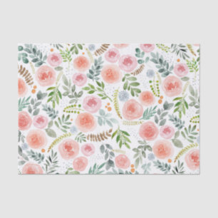 Elegante Rose und Zweige Seidenpapier