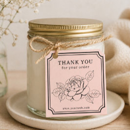 Elegante Rose Vielen Dank Tag für kleine Unternehm Geschenkanhänger
