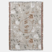 Elegante Rose & Vine Pattern Keule Decke (Vorderseite Vertikal)