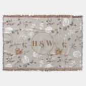 Elegante Rose & Vine Pattern Keule Decke (Vorderseite)