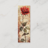 Elegante Rose Vintag Author Lesezeichen Card Mini Visitenkarte (Vorderseite)