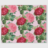 Elegante Rose Vintag Geschenkpapier (Flach)