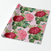 Elegante Rose Vintag Geschenkpapier (Ungerollt)