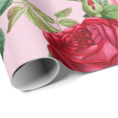 Elegante Rose Vintag Geschenkpapier (Rolleneckpunkt)