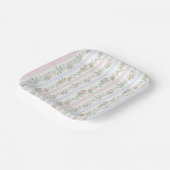 Elegante Rose Vintage Babydusche Pappteller (Gewinkelt)