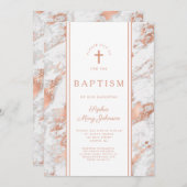 Elegante Rose Virtual Wedding Gold & White Marble  Einladung (Vorne/Hinten)