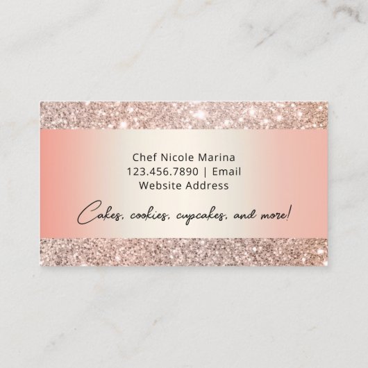 Elegante Rose Visitenkarte (Rückseite)