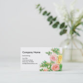 Elegante Rose Visitenkarte (Stehend Vorderseite)