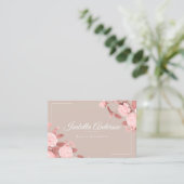 Elegante Rose Visitenkarte (Stehend Vorderseite)