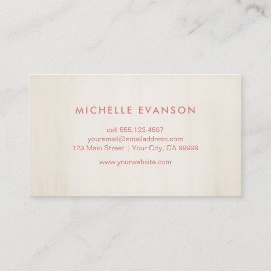 Elegante Rose Visitenkarte (Rückseite)