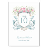 Elegante Rose Wappen Tischnummer (Rückseite)