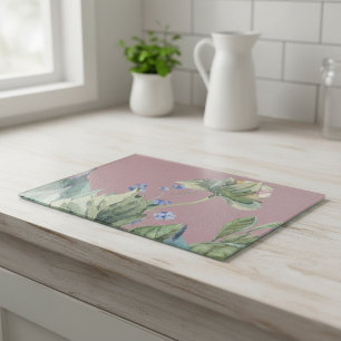 Elegante Rose Wasserfarben auf Mauve Schneidebrett