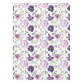 Elegante Rose Wasserfarben, Blumen und Blumen Lila Tischdecke (Vorderseite)