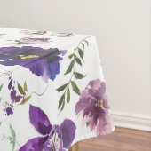 Elegante Rose Wasserfarben, Blumen und Blumen Lila Tischdecke (Beispiel)