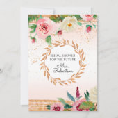 Elegante Rose Wasserfarben Blütenrot Einladung (Rückseite)