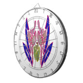 Elegante Rose Watercolor Kunst, Dichtung und Musik Dartscheibe (Vorderseite rechts)