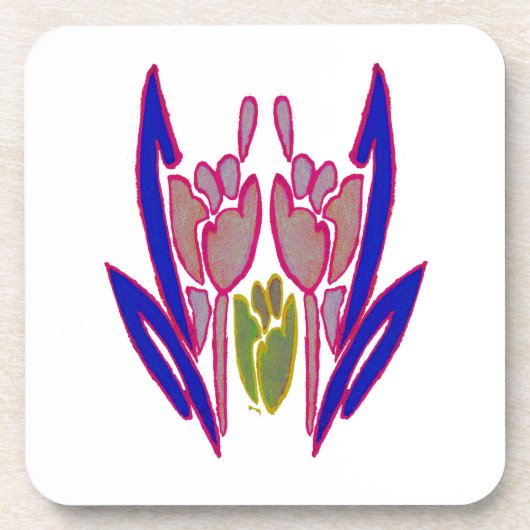 Elegante Rose Watercolor Kunst, Dichtung und Musik Getränkeuntersetzer (Vorderseite)