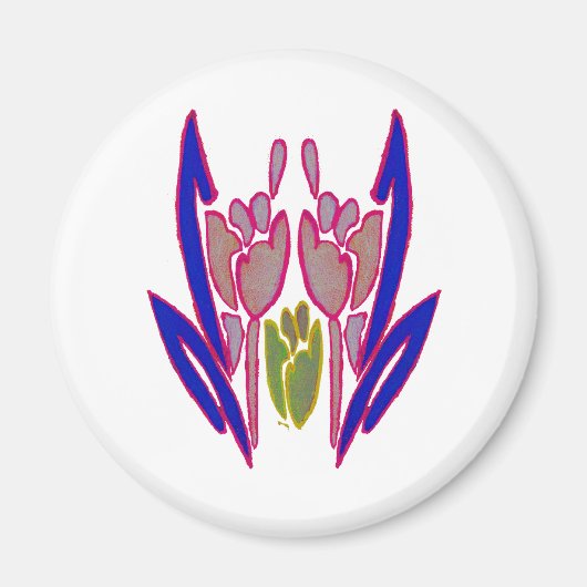 Elegante Rose Watercolor Kunst, Dichtung und Musik Magnet (Vorne)