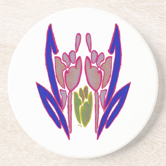 Elegante Rose Watercolor Kunst, Dichtung und Musik Sandstein Untersetzer (Vorne)