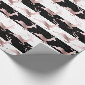 Elegante Rose Weihnachtsrentiermuster Geschenkpapier (Ecke)