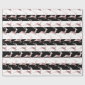 Elegante Rose Weihnachtsrentiermuster Geschenkpapier (Flach)