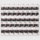 Elegante Rose Weihnachtsrentiermuster Geschenkpapier (Flach)