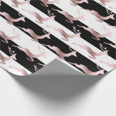 Elegante Rose Weihnachtsrentiermuster Geschenkpapier (Ecke)