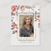 Elegante Rose Weinberg Gedenkstätte Orthodoxe Gebe Platzkarte (Vorderseite)