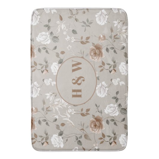 Elegante Rose & Weindesign Bath Mat Badematte (Vorderseite Vertikal)