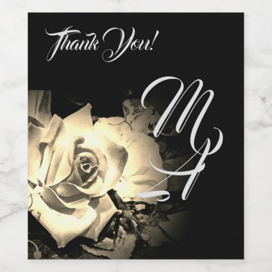 Elegante Rose Weinetikett (Einzelnes Label)