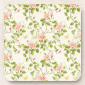 Elegante Rose Weinwanderwege Blüh Getränke Getränkeuntersetzer (Vorderseite)