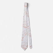 Elegante Rose |Weißer Marmor Krawatte (Vorderseite)