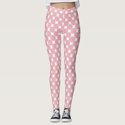 Elegante Rose Weißes, modernes Design Leggings (Vorderseite)