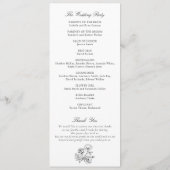 Elegante Rose Wreath Monogram Wedding Programm (Rückseite)