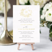 Elegante Rose Wreath Wedding Monogram Gold Folieneinladung