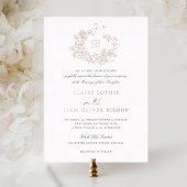 Elegante Rose Wreath Wedding Monogram Gold Folieneinladung