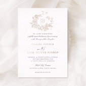 Elegante Rose Wreath Wedding Monogram Gold Folieneinladung