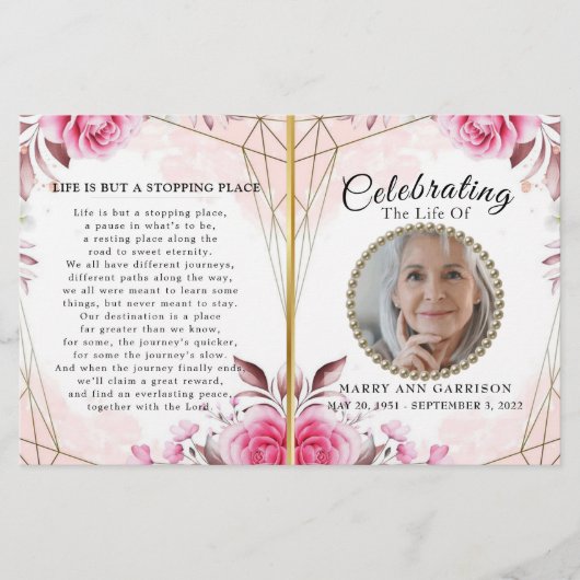 Elegante Rose zum Feiern des Programms "Leben" (Vorderseite)