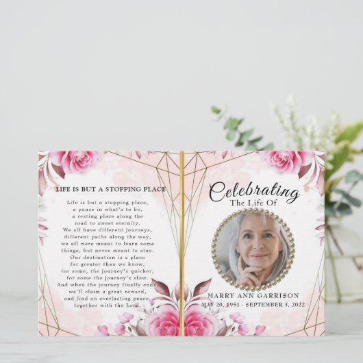 Elegante Rose zum Feiern des Programms "Leben" (Stehend Vorderseite)