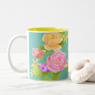 Elegante Rose Zweifarbige Tasse
