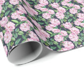 Elegante Rose Zweige Wasserfarbe Geschenkpapier (Rolleneckpunkt)