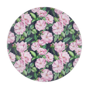Elegante Rose Zweige Wasserfarbe Schneidebrett