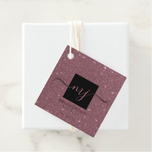 Elegante Roségold auf schwarzen Favor-Tags Geschenkanhänger