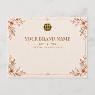Elegante Roségold-Blumen-Verpackungszettel Postkarte