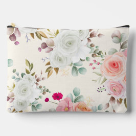 Elegante Roségold-Blumen-Wildblumen-Accessoire Zubehörtasche