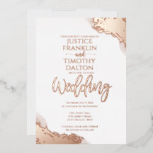 Elegante Roségold-Eckenrand-Hochzeit