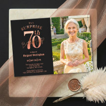 Elegante Roségold-Foto-Überraschung zum 70. Geburt