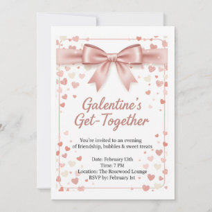 Elegante Roségold-Galentine's-Day-Einladungsvorlag Einladung